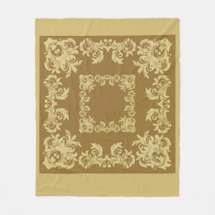 Golden Coffee Square Fleece Deken