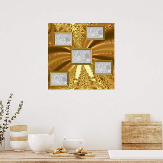 Golden Collage 1002 Poster (Keuken)