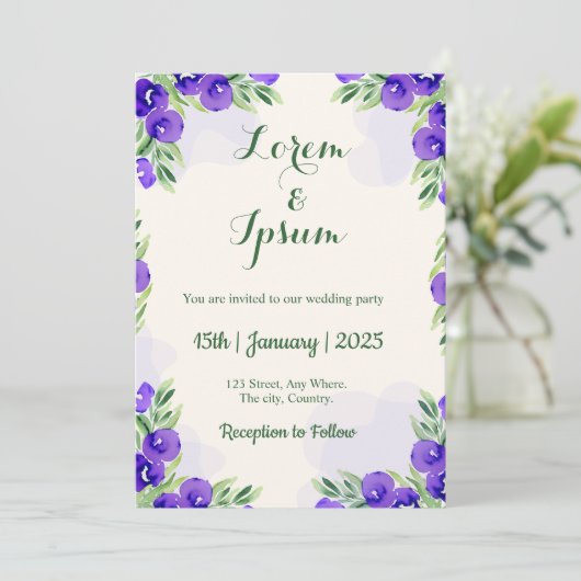 Golden Color Simple carte d'invitations pour maria (Debout devant)