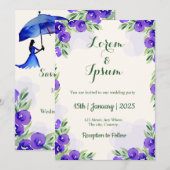 Golden Color Simple carte d'invitations pour maria (Devant / Derrière)