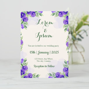 Golden Color Simple carte d'invitations pour maria