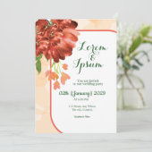 Golden Color Simple mariage Carte d'invitation (Debout devant)