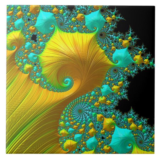 Golden Cone Ceramic Tile Design Tegeltje (Voorkant)