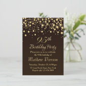 Golden confetti 95th Birthday Party Invitation (Debout devant)