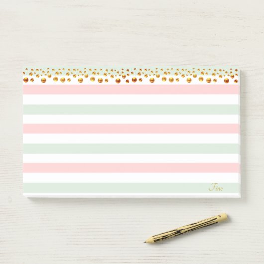 Golden Confetti- en pastolkleuren op maat Post-it® Notes (Op bureau)