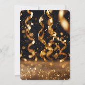 Golden Confetti Glitter Explosion Nieuwjaarskaart Kaart (Achterkant)
