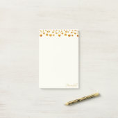 Golden Confetti op Ivory Post-it® Notes (Op bureau)