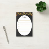 Golden Confetti op zwart en wit Post_It Notes (Kantoor)