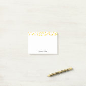 Golden Confetti Stippen Pattern Chic Custom Name Post-it® Notes (Op bureau)