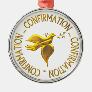 Golden Confirmation en Heilige Geest Metalen Ornament