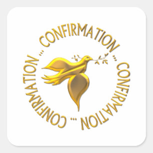 Golden Confirmation en Heilige Geest Vierkante Sticker