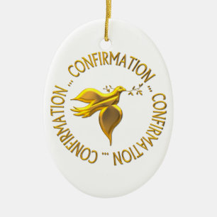 GOLDEN CONFIRMATION & HOLY SPIRIT KERAMISCH ORNAMENT