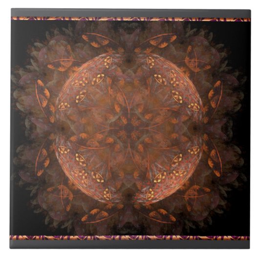 Golden Copper Shimmer Tile Tegeltje (Voorkant)
