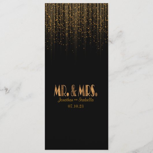 Golden Copper Star Shower Wedding Programme Programma (Voorkant)