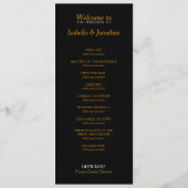 Golden Copper Star Shower Wedding Programme Programma (Achterkant)