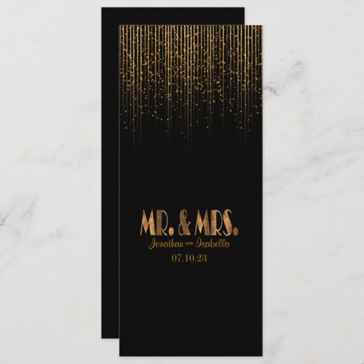 Golden Copper Star Shower Wedding Programme Programma (Voorkant / Achterkant)