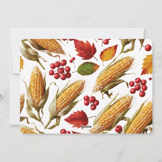 Golden Corn & Thanksgiving Cheer Feestdagenkaart (Achterkant)