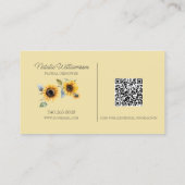 Golden Country Sunflowers QR Code Carte de visite (Dos)
