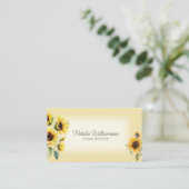 Golden Country Sunflowers QR Code Carte de visite (Debout devant)