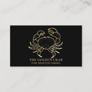 *~* Golden Crab Fine Dining by the Zee Black Visitekaartje