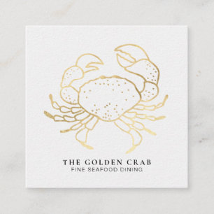 *~* Golden Crab Fine Dining by the Zee White Gold Vierkante Visitekaartje