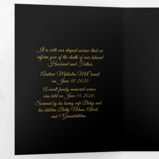 Golden Cross Black Death aangekondigd Drieluik Uitnodiging (Binnenzijde eerst)