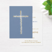Golden cross First Communion remembrance card (Bureau)
