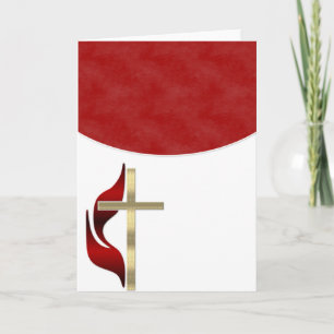 Golden Cross met rood Christelijk Wenskaart Feestdagen Kaart