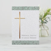 Golden Cross Stone 2 Funeral Announement Kaart (Staand voorkant)