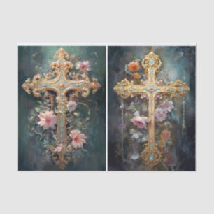 Golden Crosses Tissuepapier