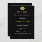 Golden Crown Baby doucheuitnodiging Kaart (Voorkant / Achterkant)