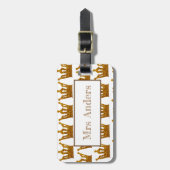 Golden Crown Bagagelabel met leder (Voorkant verticaal)