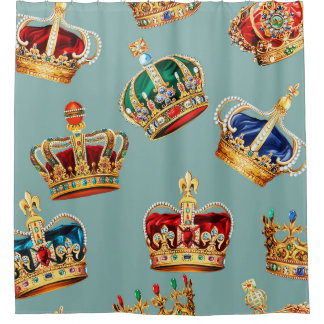 Golden Crown Barok Mode Textuur Douchegordijn