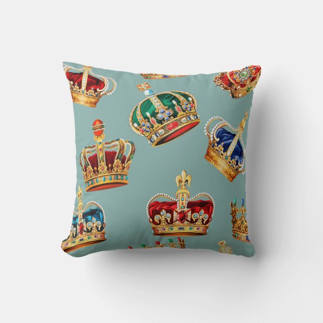 Golden Crown Barok Mode Textuur Kussen (Voorkant)