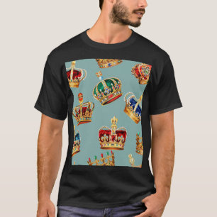 Golden Crown Barok Mode Textuur T-shirt