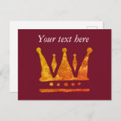 Golden Crown Custom Briefkaart (Voorkant / Achterkant)
