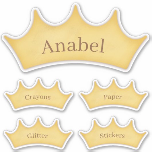 Golden Crown Fairytale Thaise Gepersonaliseerde Et Sticker (Voorkant)