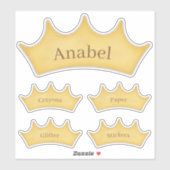 Golden Crown Fairytale Thaise Gepersonaliseerde Et Sticker (Vel)