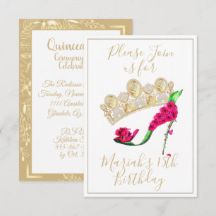 Golden Crown, Floral Fairy High Hiel Shoe Kaart