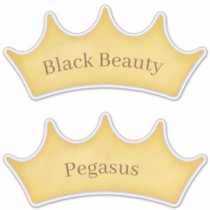 Golden Crown Horse & Pony Custom Name plate Sticker