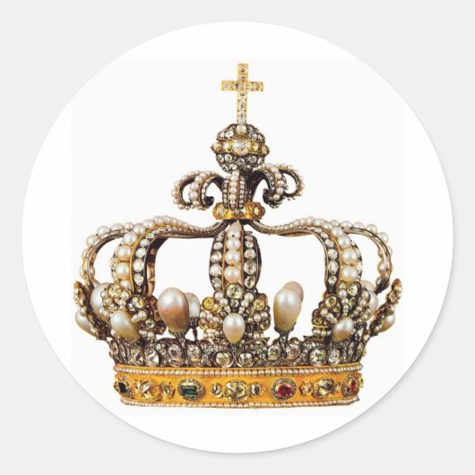 Golden Crown I Ronde Sticker (Voorkant)
