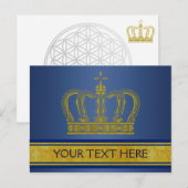 Golden Crown + jouw tekst & afbeelding Briefkaart (Voorkant / Achterkant)