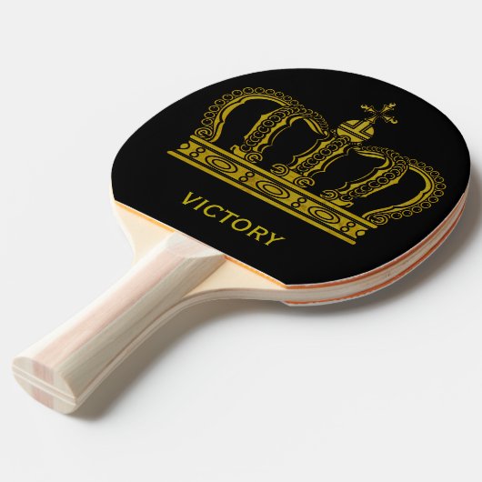 Golden Crown + jouw tekst Tafeltennisbatje (Voorkant Gekanteld)