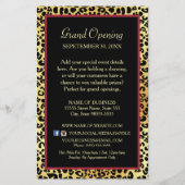 Golden Crown Leopard Red Bow Salon Grand Opening Flyer (Achterkant)