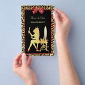 Golden Crown Leopard Red Bow Salon Grand Opening Flyer (Hand)