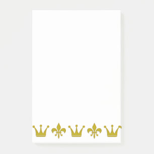 Golden Crown & Lily Border + jouw ideeën Post-it® Notes