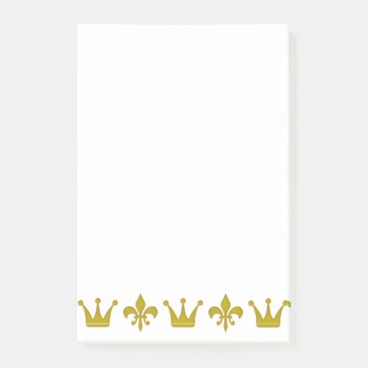 Golden Crown & Lily Border + jouw ideeën Post-it® Notes (Voorkant)