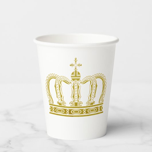 Golden Crown - luxe royal Papieren Bekers (Achterkant)