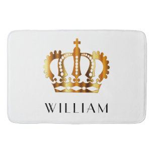 Golden Crown Persoonlijke naam Bathroom Mat