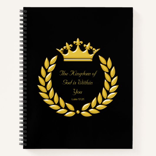 Golden Crown & The Kingdom of God Bible Verse Notitieboek (Voorkant)